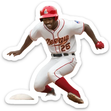 baseball player sliding into second baseb sticker