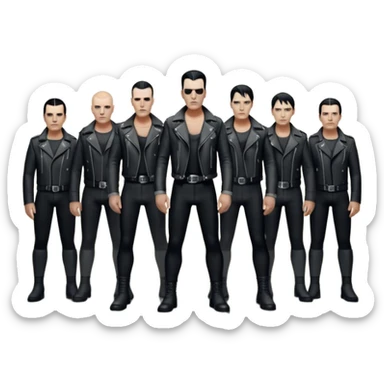 Whole rammstein band standing as a group sticker