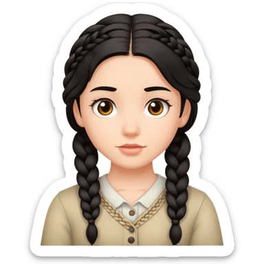 ragazza mora con treccia  sticker