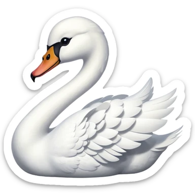 White swan  with the letter" U " which should be hidden sticker