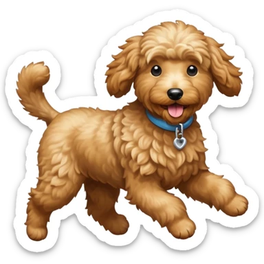 goldendoodle running sticker