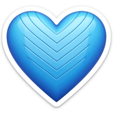 blue heart with a chevron pattern sticker