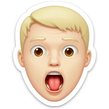 Guy drooling saliva coming out of mouth sticker