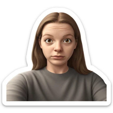 girl with brown hair scarf sticker