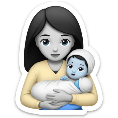 Newborn B&W with female sticker