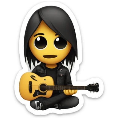 Emo with guitar  sticker