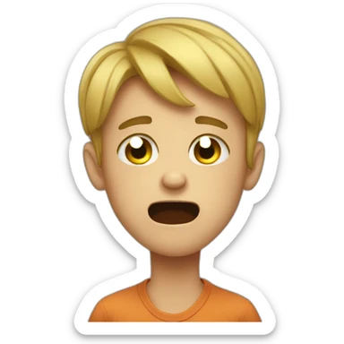 A silly boy crying  sticker