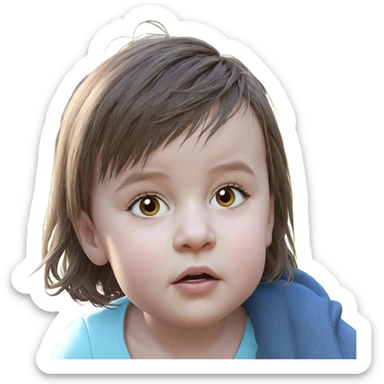 brown-haired girl in nature sticker