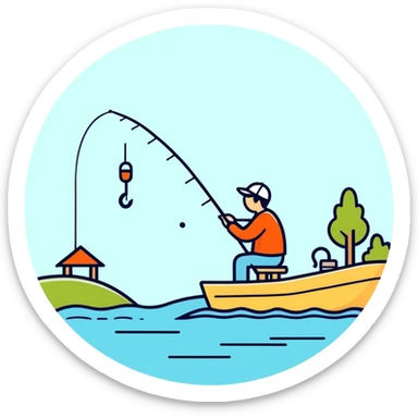 Me fishing sticker
