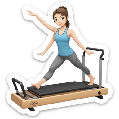 pilates reformer girl with alo clothes  sticker