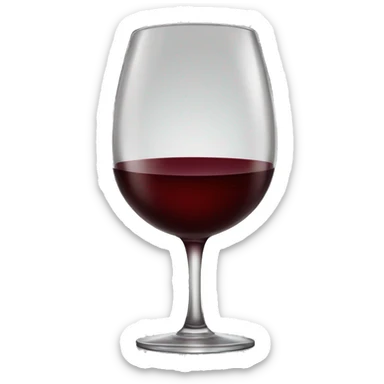 Wine glass with red wine in it sticker