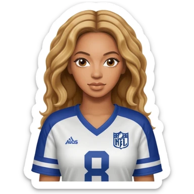 Beyonce in a football jersey  sticker