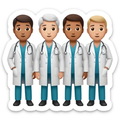 5 doctor staff all men  make some space between em sticker