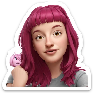portrait of pink haired girl sticker