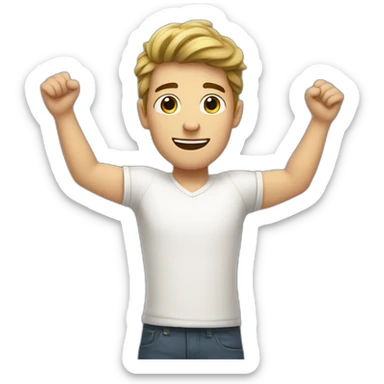 young french man, arms up sticker