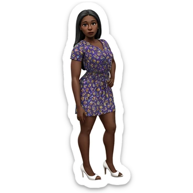 dark-skinned beauty in dress sticker