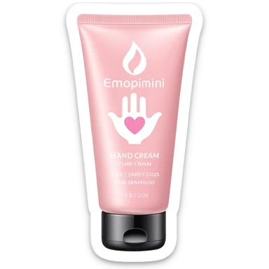 Pastel pink hand cream tube, sleek design, clean background sticker