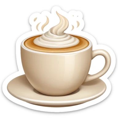 Cappuccino in big white cup without a face on it sticker