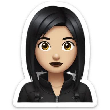 Thicc-goth-girl-with-black-hair-and-brown-eyes sticker