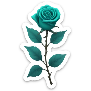 Teal withered rose sticker