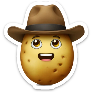 Potato wearing a hat sticker