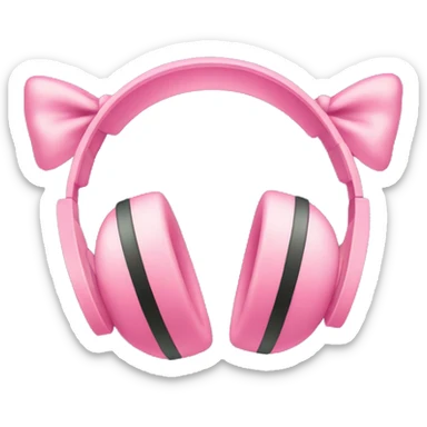 Headphones with coquette bow  sticker