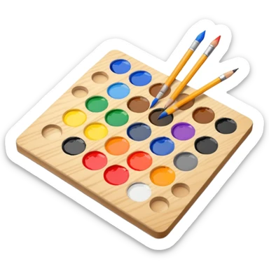 Paint pallete with pencil sticker