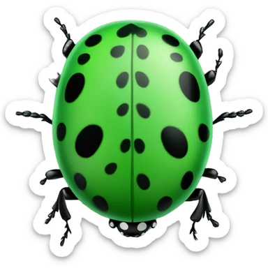 green and black ladybug sticker