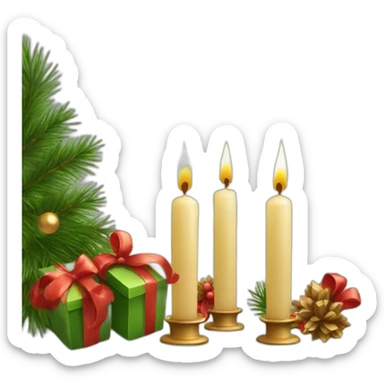 christmas candles with decor sticker
