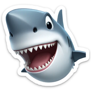Shark brushing teeth  sticker