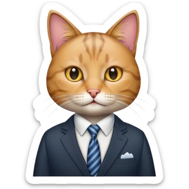 Cat in a business suit  sticker