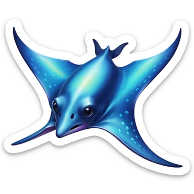 iridescent manta ray sticker