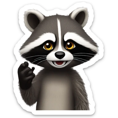 Pedro meme racoon with one hand up sticker