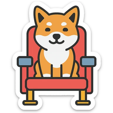 Shiba Inu sitting in a movie theater sticker