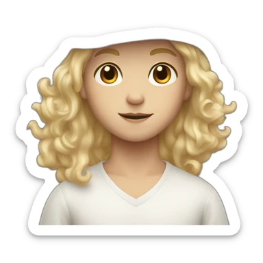 boy witch blond hair and white cap sticker