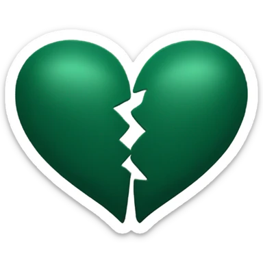 heart two halves dark green sticker