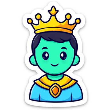 god mode avatar with glowing aura and crown sticker