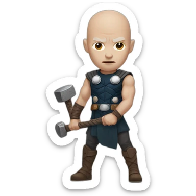 hairless with thor's hammer sticker