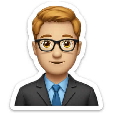 Men-with-black-glasses-blue-eyes-and-short-chestnut-hair sticker