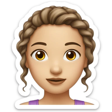 Girl-long-hair-with-brown-color-beautiful-eye-eyebrow sticker