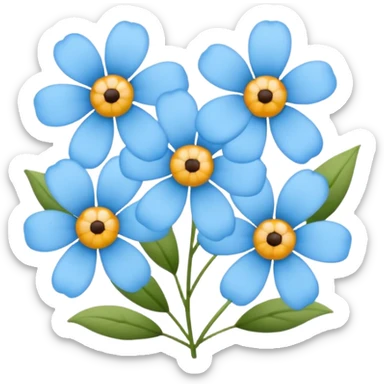 light blue small flowers cute  sticker