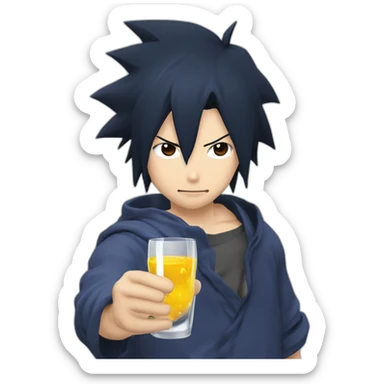 Sasuke qui boit un verre de jet 27 sticker