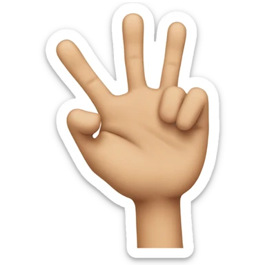 a hand with 3 fingers held up sticker