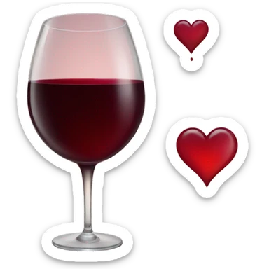 Red wine heart sticker