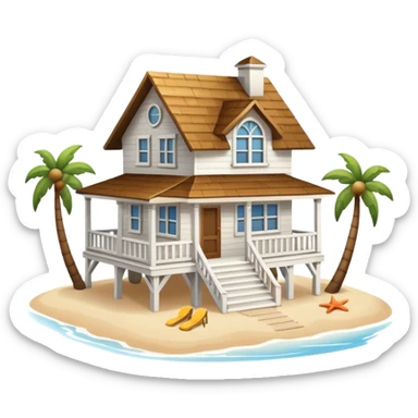 House on beach sticker