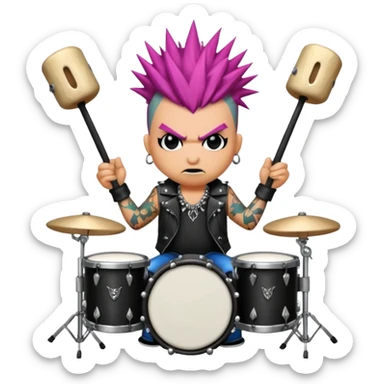 punk animal drummer sticker