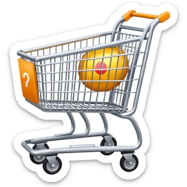 shopping cart with AI letters inside sticker