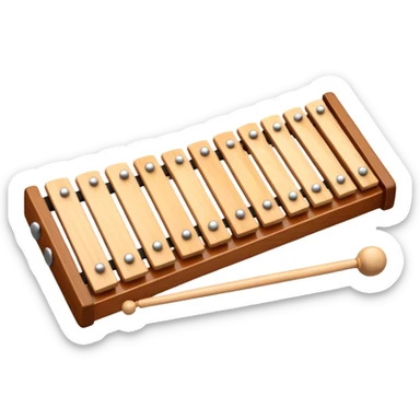 wooden xylophone top view with light wooden bars sticker