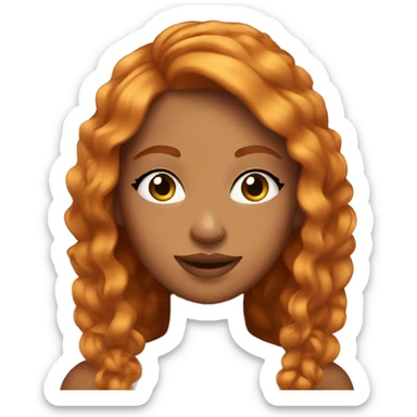 Tanned girl, long eyelashes, ginger hair  sticker