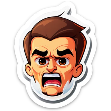 straight face with middle finger with eyebrow rise  sticker